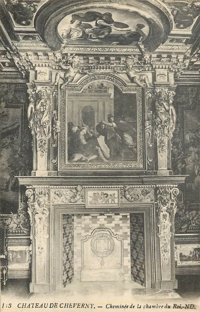 Château de Cheverny — Cheminée de la chambre du Roi-ND — éditeur Lévy et Neurdein Réunis - Recto