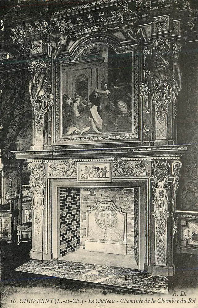 Cheverny (Loir-et-Cher) - Das Schloss - Kamin der Königlichen Kammer - Vorderseite