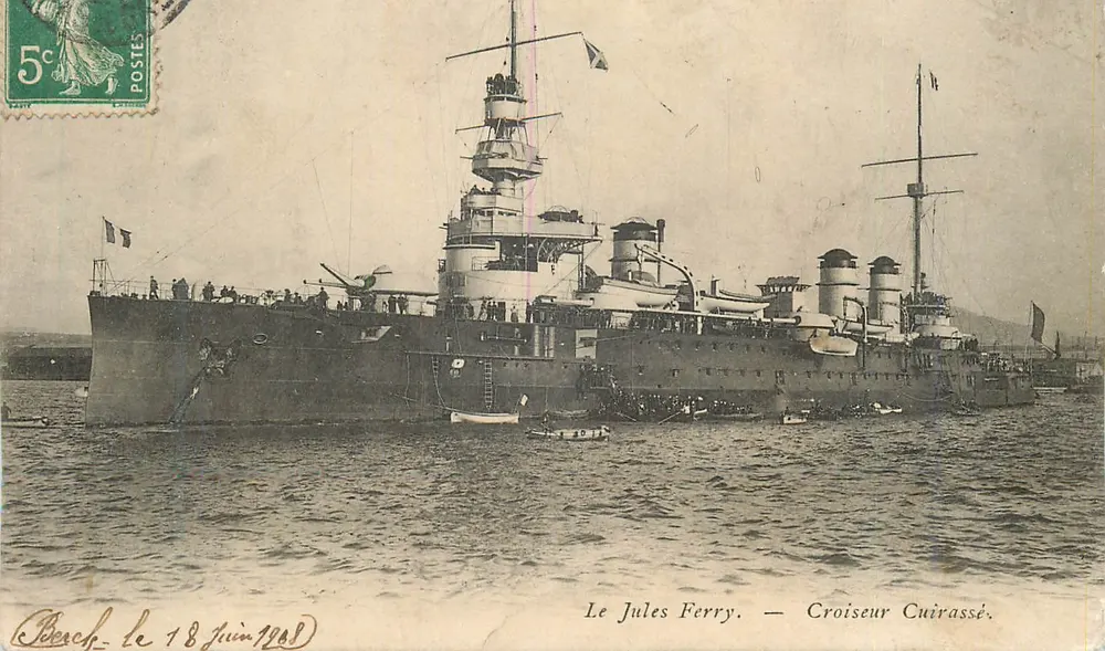 Le Jules Ferry — Armored Cruiser — Brest, 18 June 1908 - Front