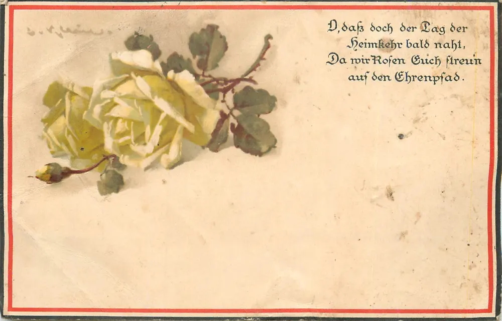 Rosa amarela — poema alemão — editor desconhecido - Frente