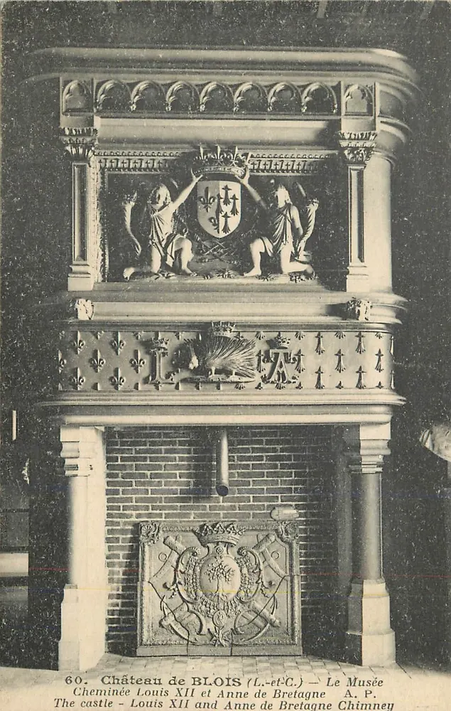 Schloss Blois — Kamin von Ludwig XII. und Anne von Bretagne — A. Papeghin, Paris-Tours - Vorderseite