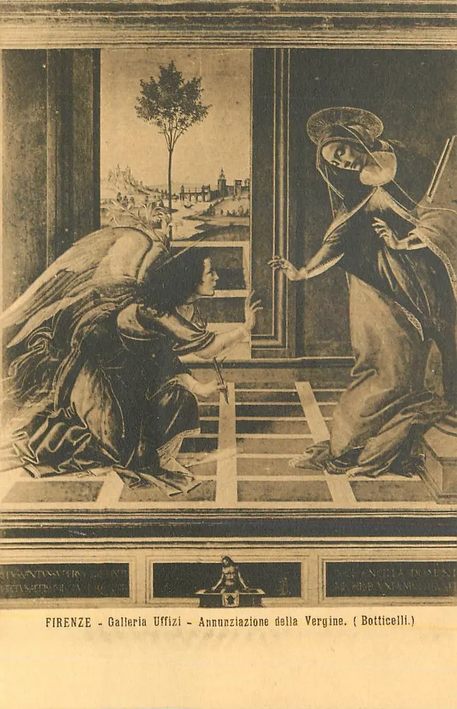 Florencio - Galleria degli Uffizi - Die Verkündigung der Jungfrau (Botticelli) - Vorderseite