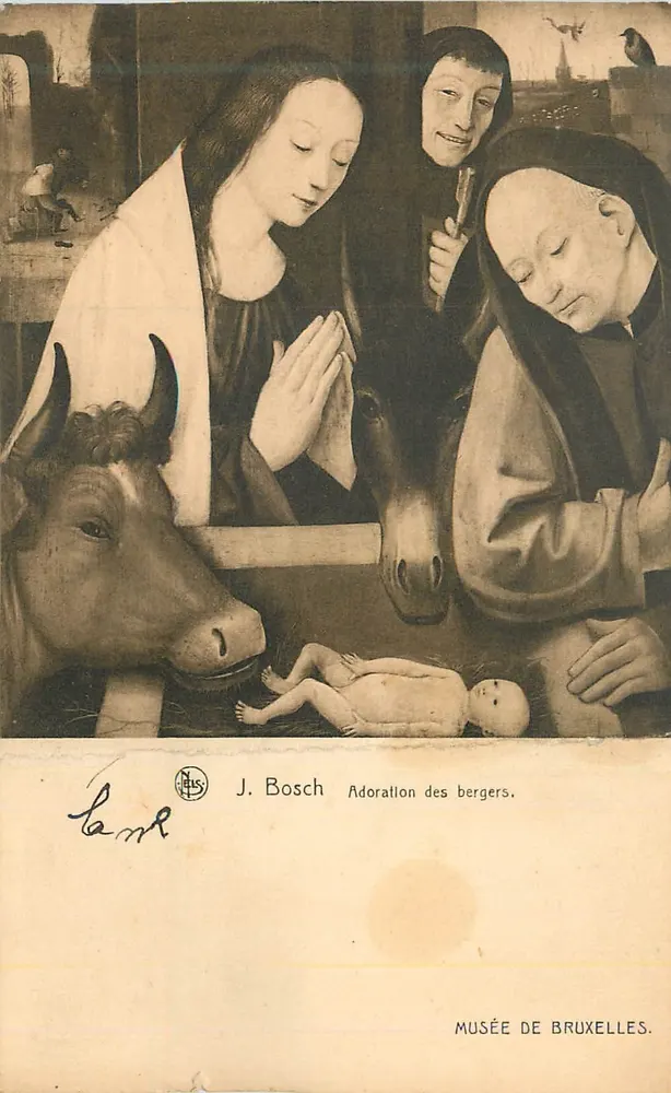 Adoration des bergers — tableau de J. Bosch — Musée de Bruxelles, éditeur D. N° 22 - Recto