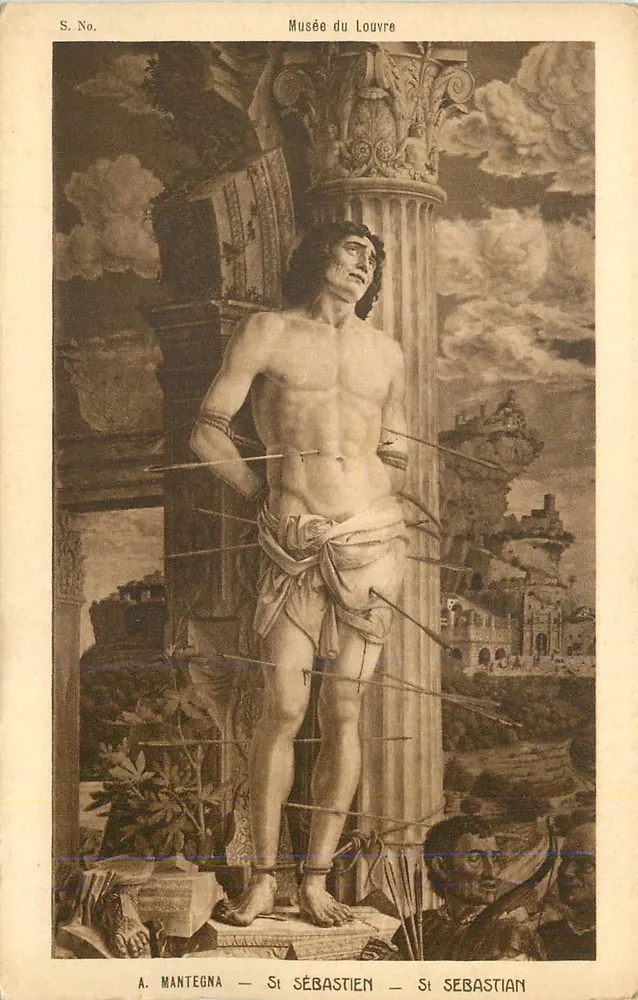 Sint Sebastiaan — schilderij van Mantegna — Louvre Museum - Voorkant