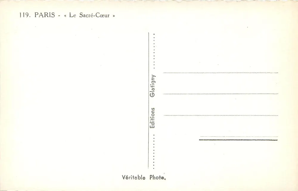 Paris - O Sacré-Cœur — Editor Edug 119 - Verso