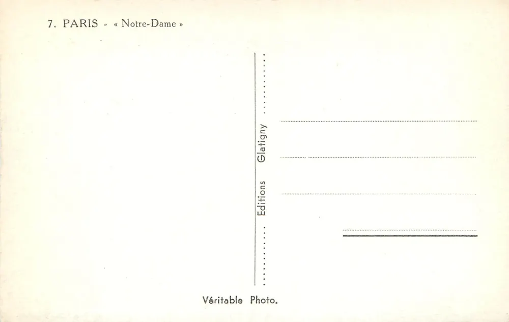 Notre-Dame de Paris — vista da fachada — Édug, n°7 - Verso