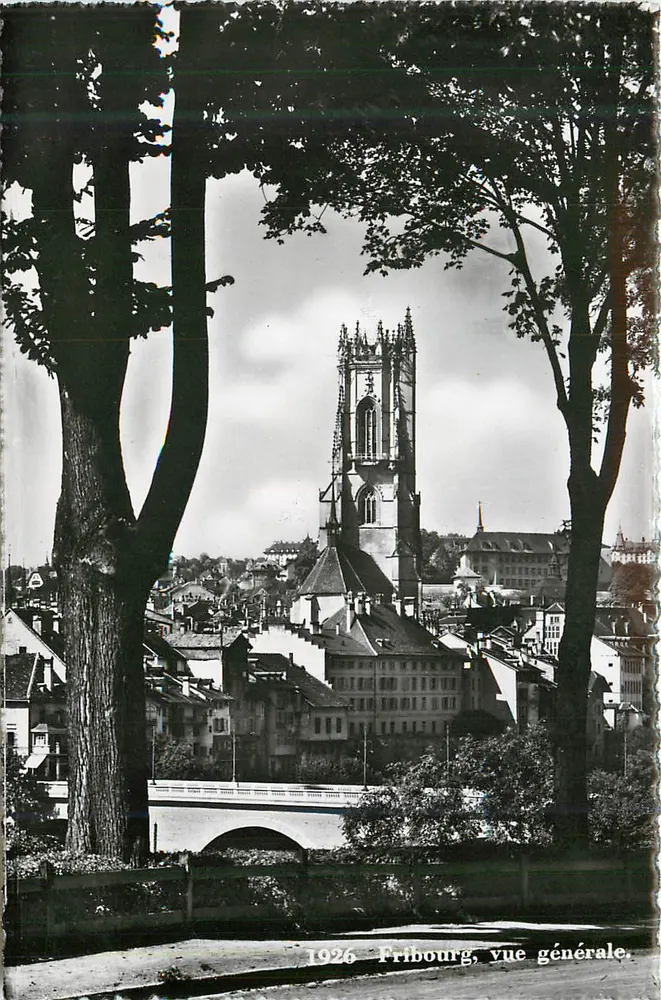 Fribourg, algemene uitzicht — 1926 — Fot. O. Sartori, Lausanne - Voorkant