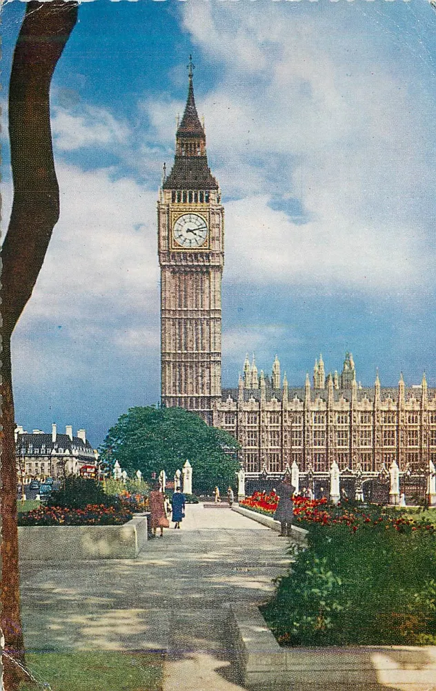 Big Ben und Ecke des Parliament Square — London — gedruckt G.766 - Vorderseite