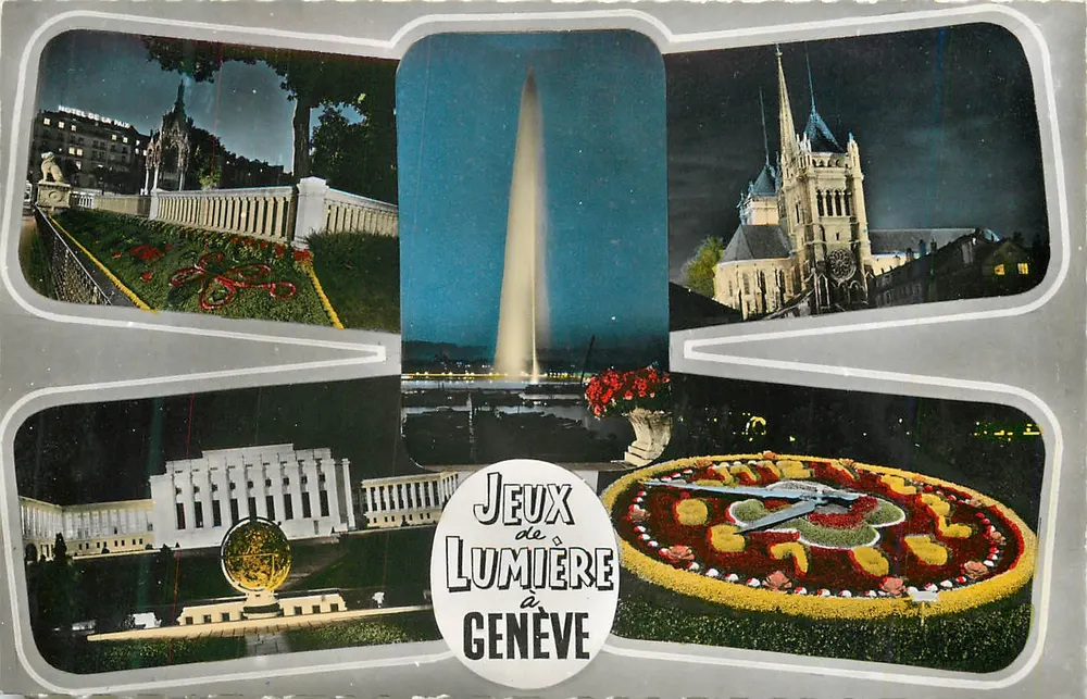 Jogos de Luz em Genebra — Editor G. Jaeger, n°7121 - Frente