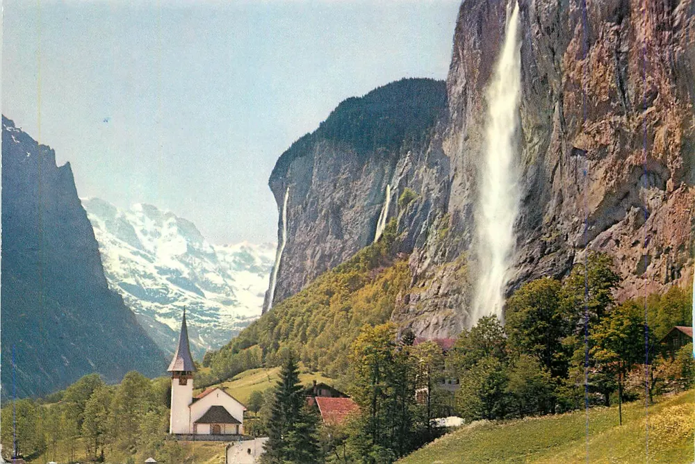 Lauterbrunnen met Staubbach - Grosshorn — Foto Gyger & Klopfenstein, n° 36942 - Voorkant