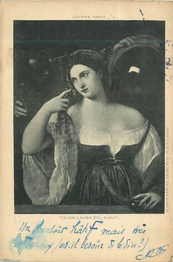 Laura del Dianti — Tizian — Éditeur Globus Verlag Berlin W.9 - N° 483 - Recto