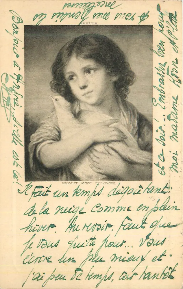 Kind met vogel — Spreuzet — uitgever Spreuzet, serie-nummer niet zichtbaar - Voorkant