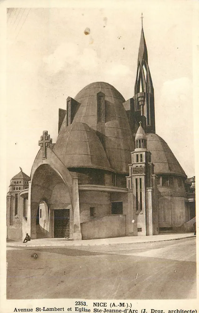 Avenue St-Lambert und Kirche St-Jeanne-d'Arc — Nice (A.-M.) — J. Droz, Architekt - Vorderseite