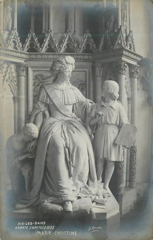 Statue de Marie-Christine — Abbaye d'Haute-Combre — G. Brun - Recto