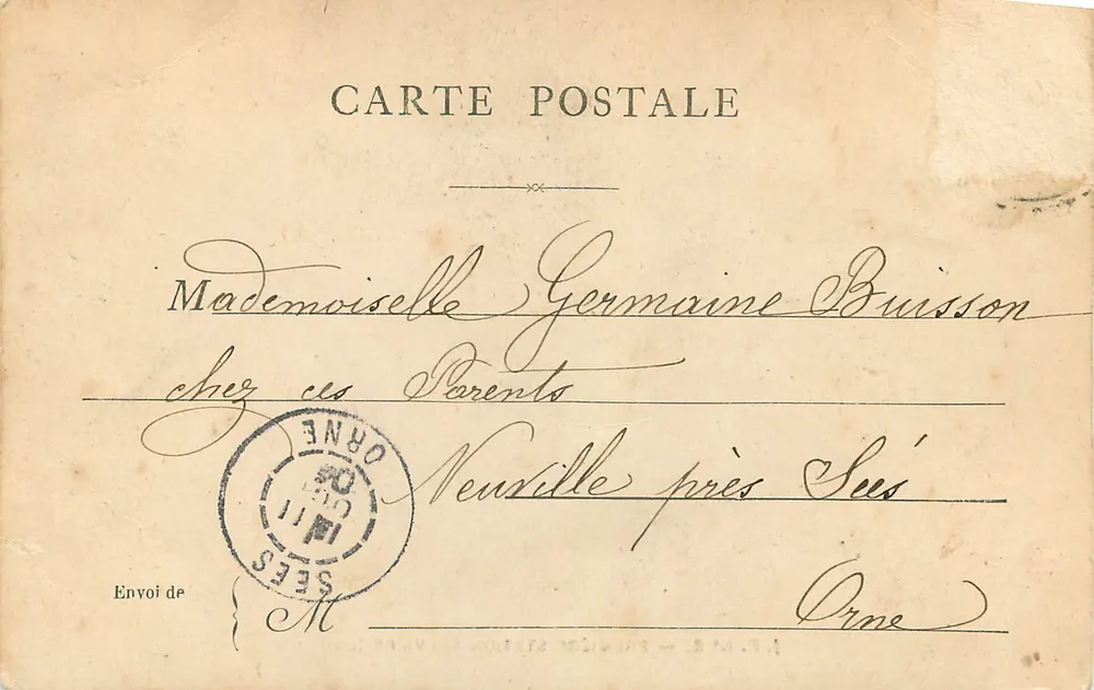 Première Station Calvaire — scène de la Passion avec statues — J.P. N° 8 — Lourdes, éditeur J.P. (imprimé sur la carte) - Verso