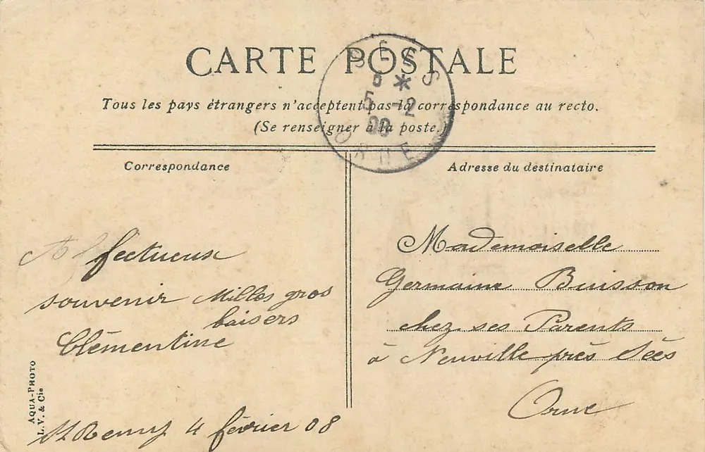 Le Mans — Monumento de Pierre Belon — editor L.V. & Cie, n° 144 - Verso