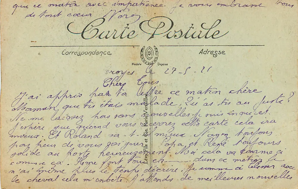 Troyes — Le Jardin du Rocher et la Pièce d'Eau — I.L. — n°425 - Verso