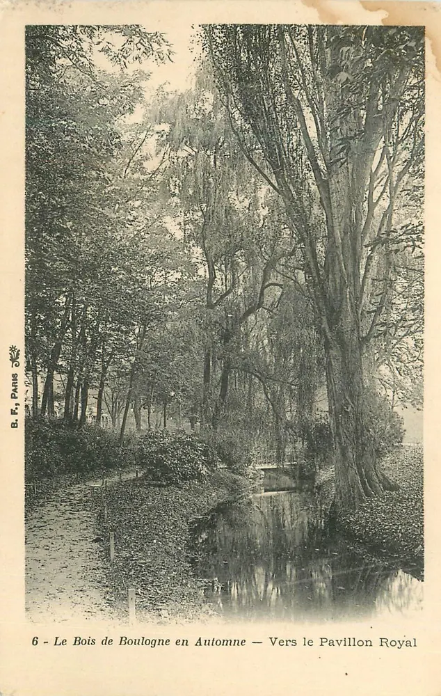 Der Bois de Boulogne im Herbst — Zum Pavillon Royal — B. E., Paris, n°6 - Vorderseite