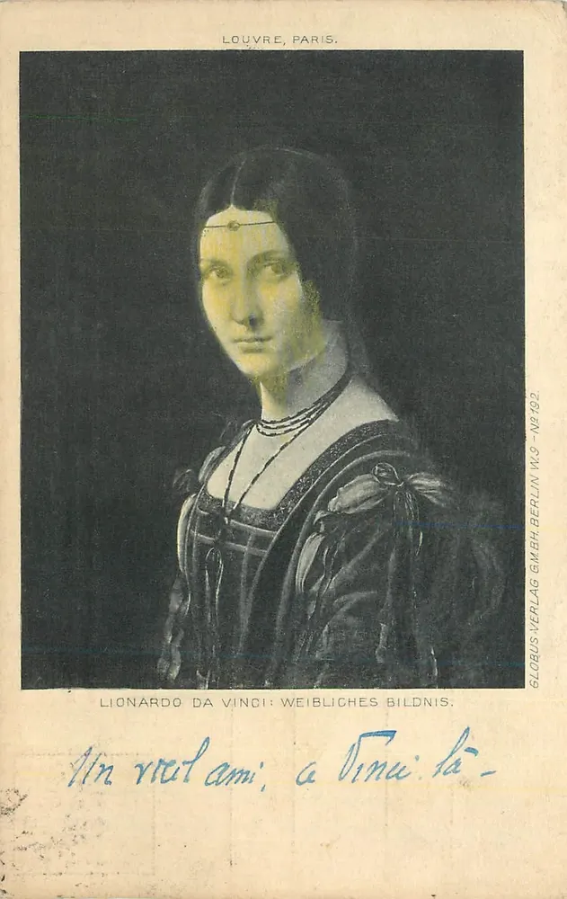 Porträt einer Frau — Leonardo da Vinci — Verlag Globus Berlin, Nr. 9193 - Vorderseite