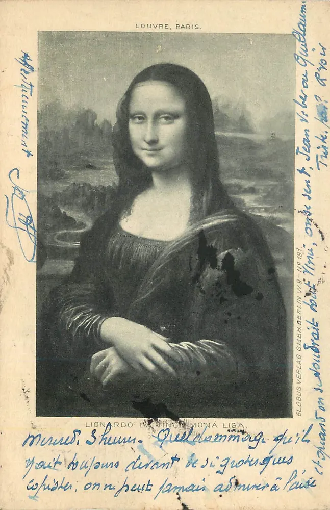 Die Mona Lisa — Louvre, Paris — Globus Verlag, Berlin, Nummer 103 - Vorderseite