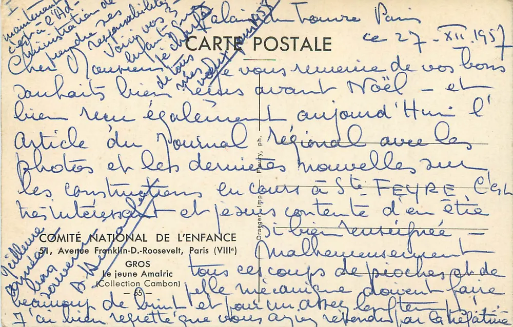 Porträt eines Jungen — Malerei — Comité National de l'Enfance, Paris - Rückseite