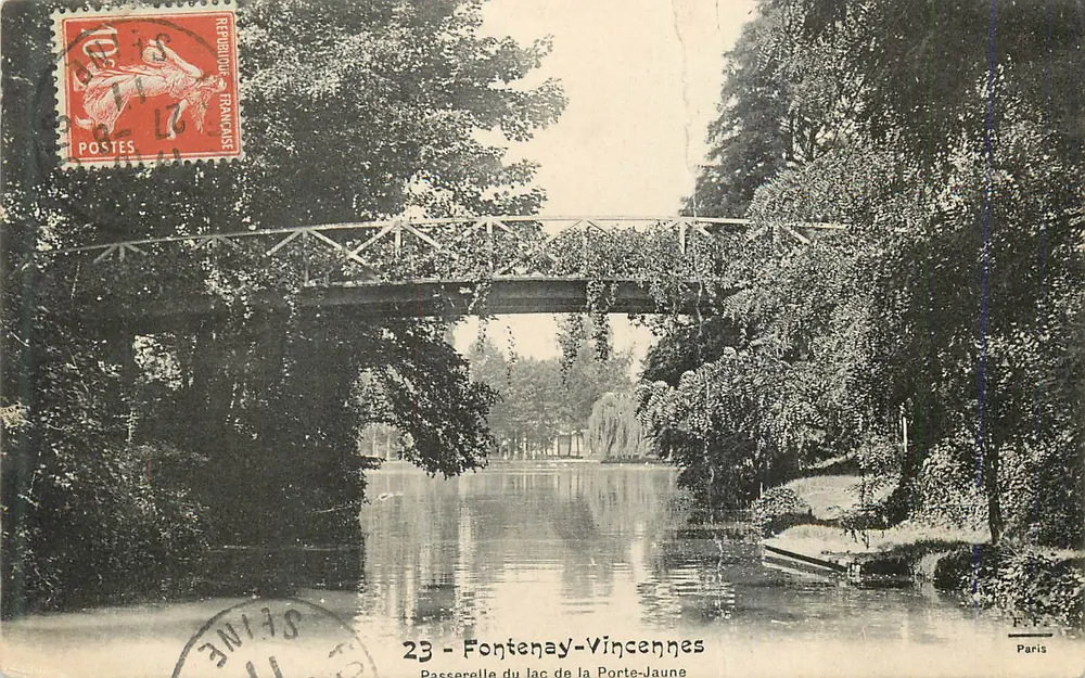 Passerelle du lac de la Porte-Jaune — Fontenay-Vincennes — Éditeur F.P. Paris, n°23 - Vorderseite