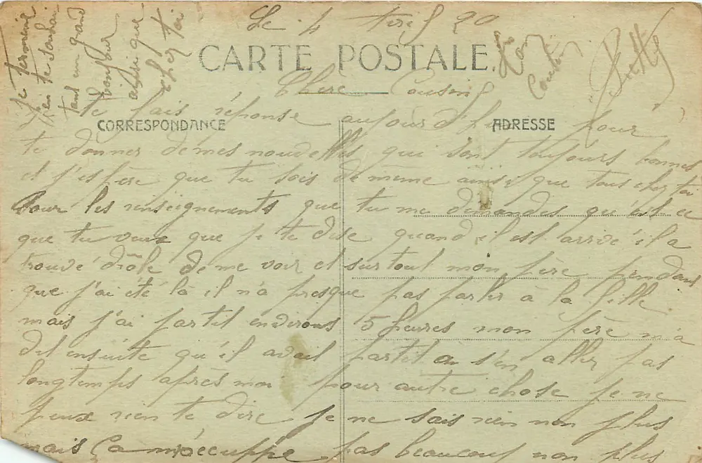 Cambronne - Arbre de la Liberté — vue de la rue avec maison et grand arbre dénudé — éditeur Hauréon, Compiègne - Achterkant