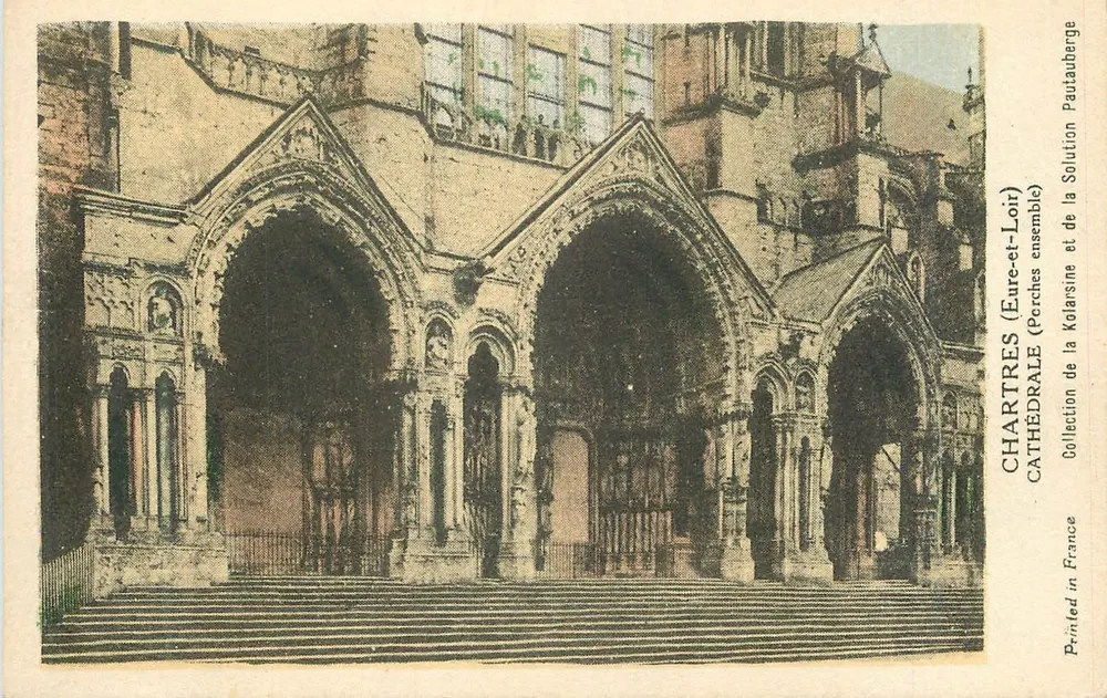 Chartres (Eure-et-Loir) — Catedral — Portais e Conjunto — Coleção da Solução Pautaube - Frente