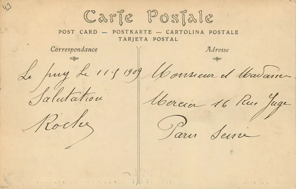 Le Puy — Le Rocher Corneille et la Cathédrale — Éditeur non identifié, n° 175 - Verso