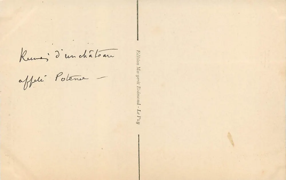 La Potence — Ruinen eines Schlosses — Edition Nageri-Diamond - Le Puy - Rückseite
