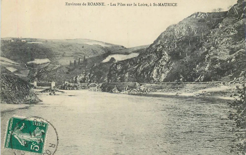 Die Piles an der Loire, bei St-Maurice — Umgebung von Roanne — Mine Lafay Besacier, Verlag - Vorderseite