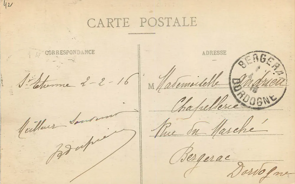 Saint-Étienne - Hotel de Ville — editor L. Fournier das Galerias, Saint-Étienne - Verso