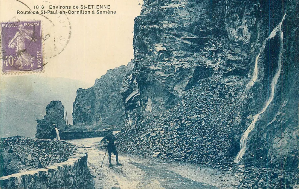 Arredores de St-ÉTIENNE — Estrada de St-Paul-en-Cornillon para Semène — Bilhete postal antigo n°1016 - Frente