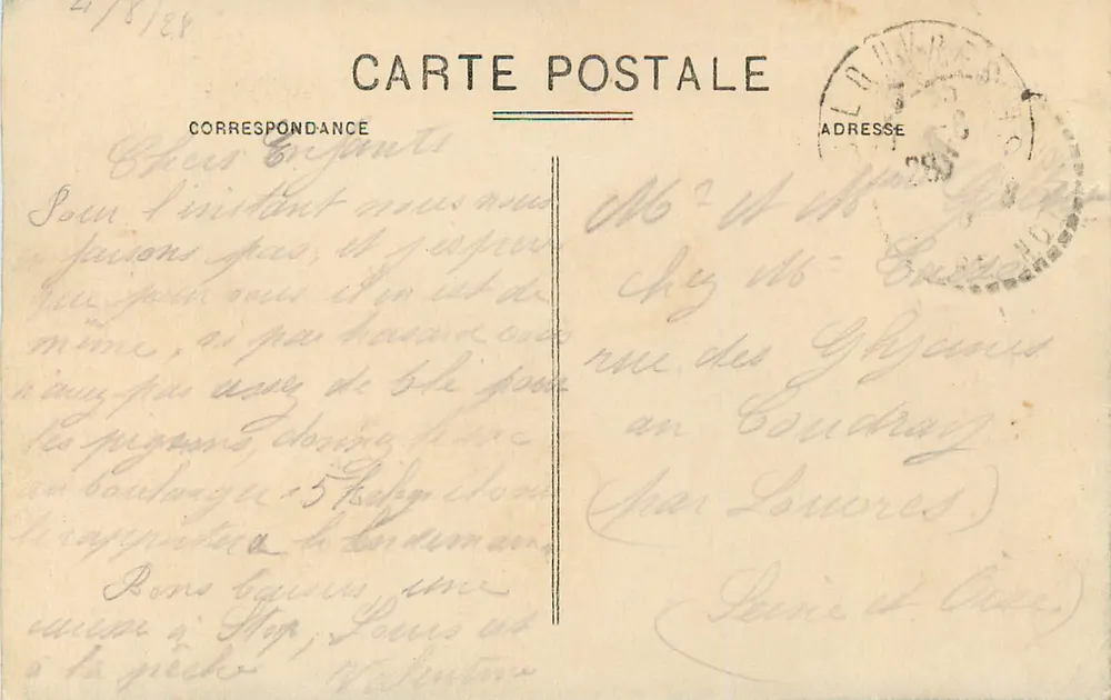 Arredores de St-ÉTIENNE — Estrada de St-Paul-en-Cornillon para Semène — Bilhete postal antigo n°1016 - Verso