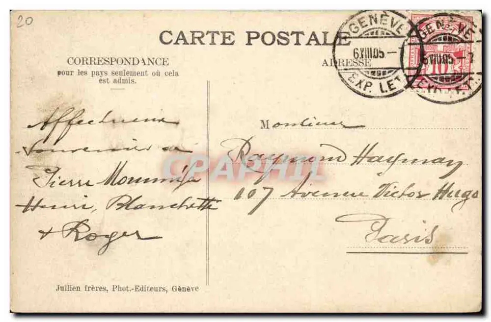 Genf — Ein Bootsauslauf — Jullien frères, Foto-Verleger, Genf, Nr. 5168 - Rückseite