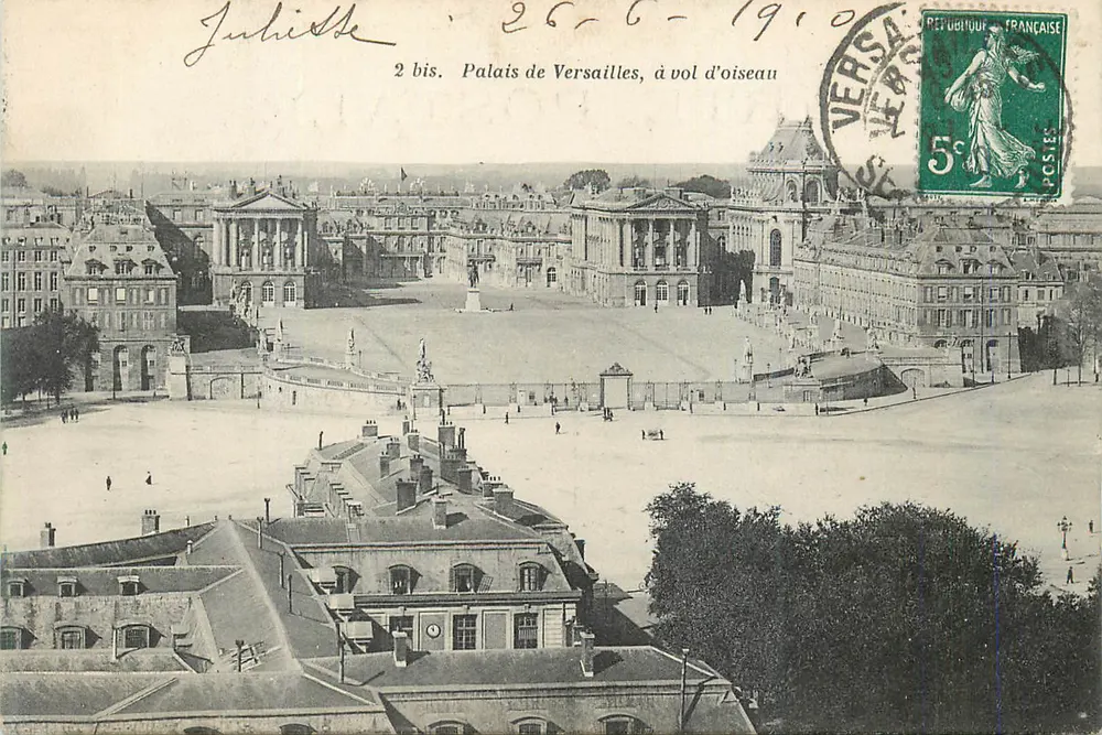 Palácio de Versalhes, visto de cima — Juliètte — Héliotypie Bourdier et Faucheux, Versalhes - Frente