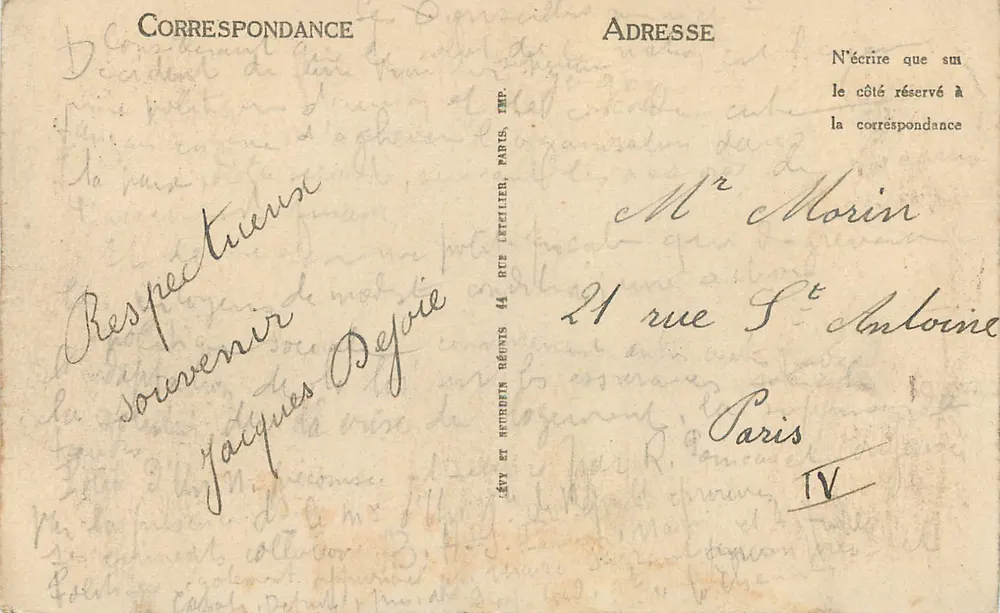 Nice — O Jardim Público — Palácio da Jetée — Editor Lévy & Nourdin, n°281 - Verso