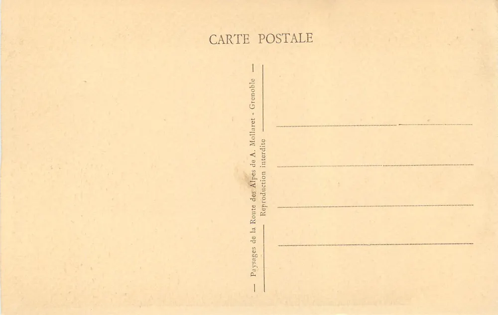 Valley of the Asse, the Clue de Chabrières — series 16 — publisher A. Mollaret, Grenoble - Back