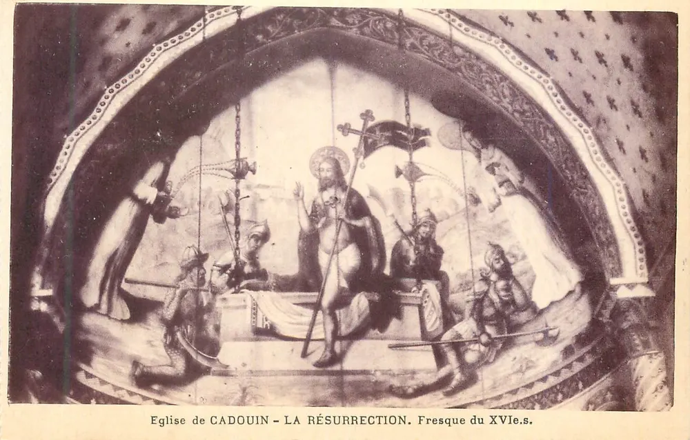 Kirche von Cadouin — Die Auferstehung — Fresko des 16. Jahrhunderts - Vorderseite