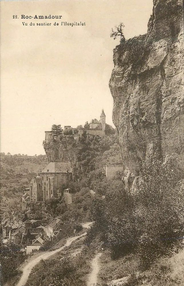 Roc-Amadour — Vue du sentier de l'Hospitalet — Éditeur de Périgord - Recto
