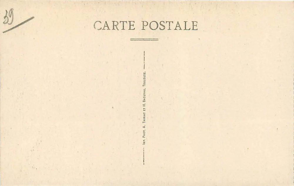 Roc-Amadour — Vista de Roquefrafche — Imp. Phot. A. Thiriat e H. Basuyau, Toulouse - Verso