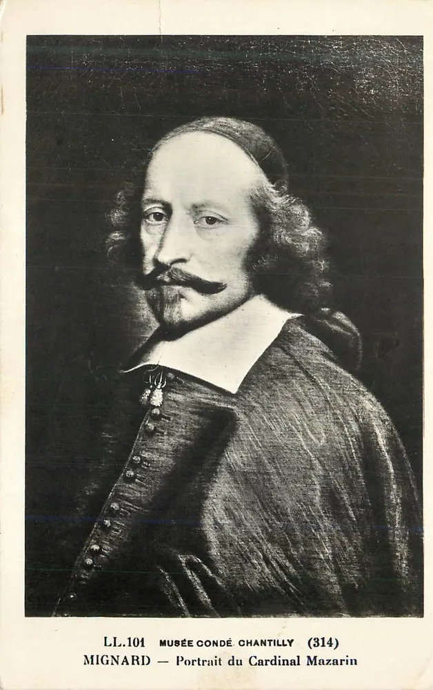 Retrato del Cardenal Mazarin — Mignard — Museo Condé Chantilly (314) - Anverso