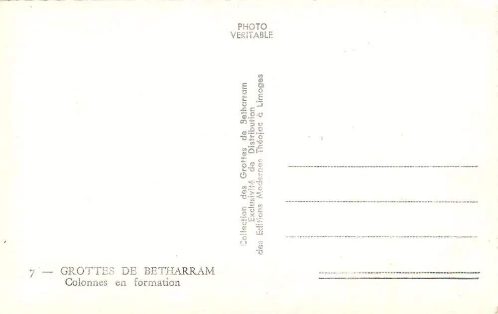 Grutas de Bétharram — Colunas em formação — Théojac - Verso