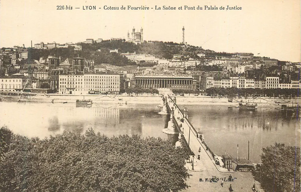 LYON - Coteau de Fourvière - La Saône und Pont du Palais de Justice - Vorderseite