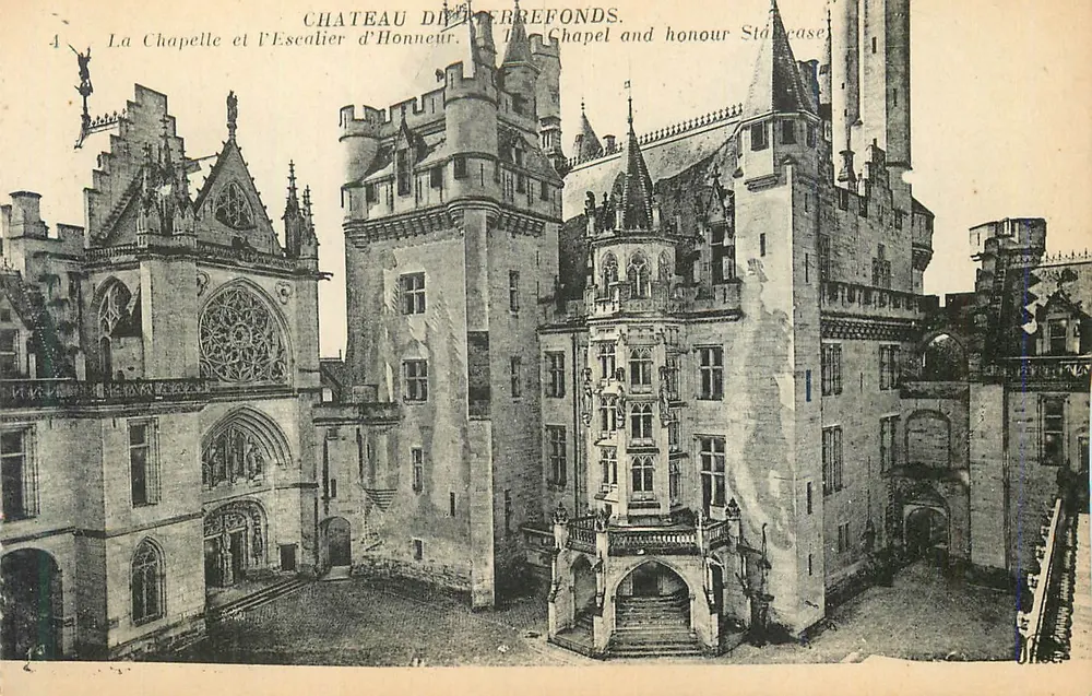 Château de Terrefonds — La Chapelle et l'Escalier d'Honneur — Imp. Créte et Cie, Paris - Recto