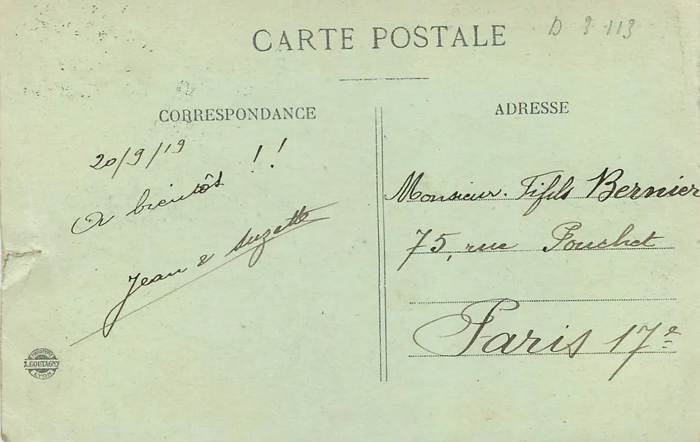 Grenoble — Le Pont suspendu et le Quai Perrière — E.R. - Verso