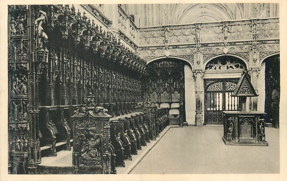 Church of Brou (Ain) — The Pews (South Side) — Serv. Commercial Monuments Historiques, Paris - Front