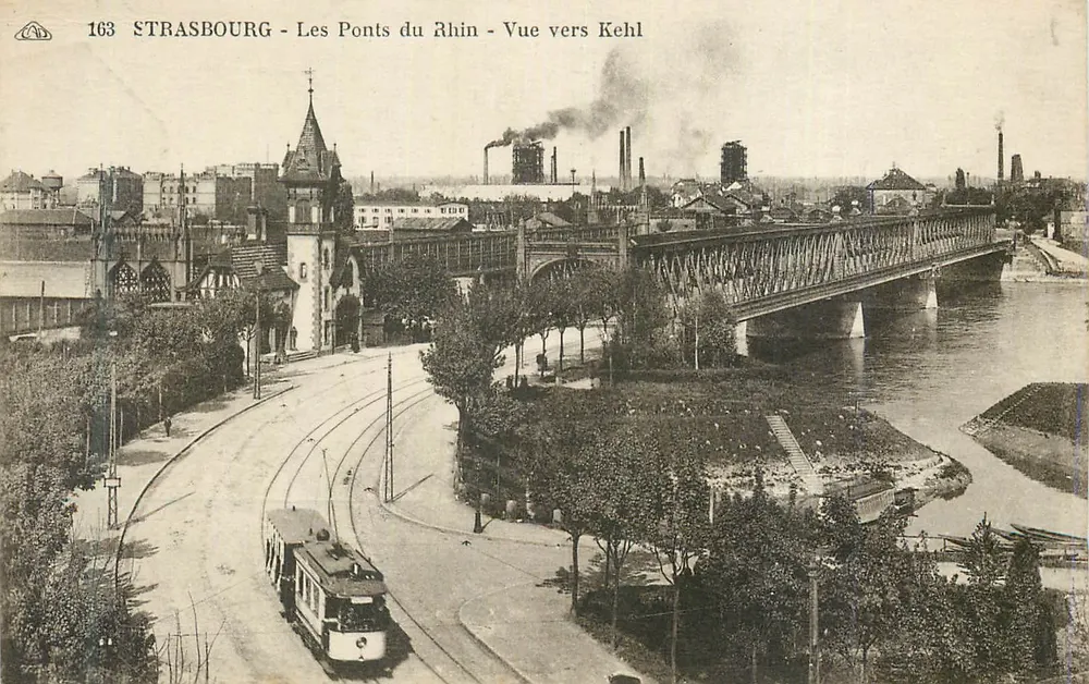 Strasbourg - Die Rheinbrücken - Ansicht nach Kehl - Vorderseite