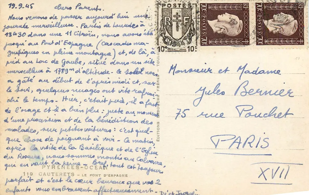 Ponte de Cauterets — Cataratas do Gave — Editor Elfe - Verso