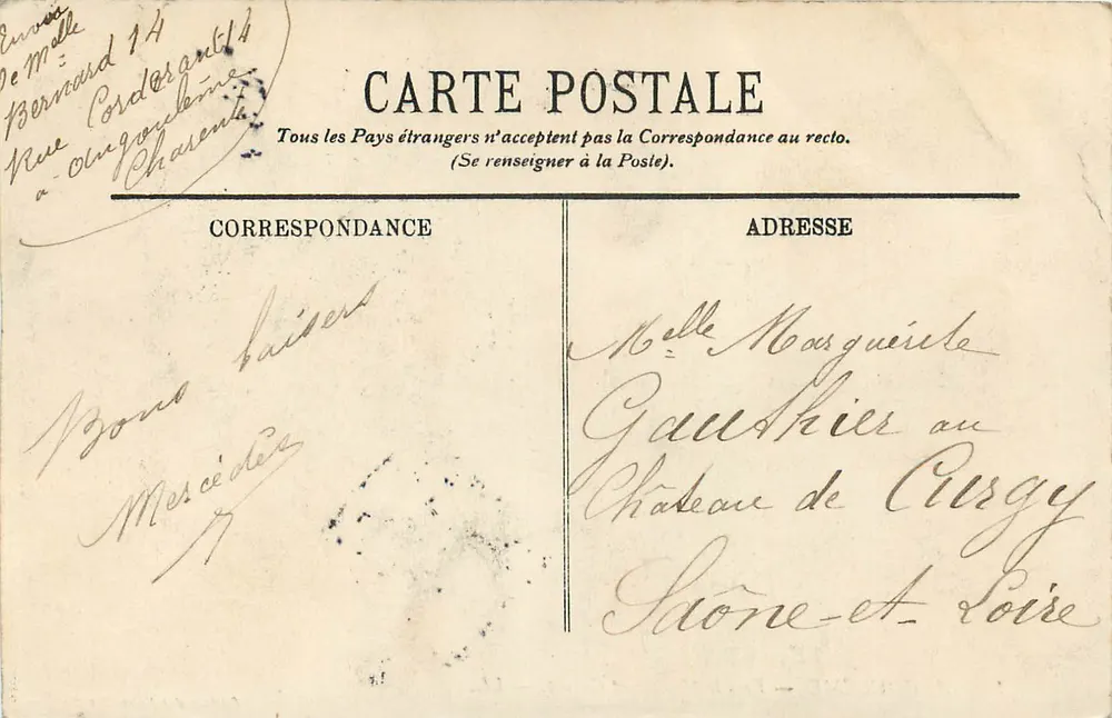 Angoulême — Em direção ao Monumento Carnot — Edição das Novas Galerias - Verso